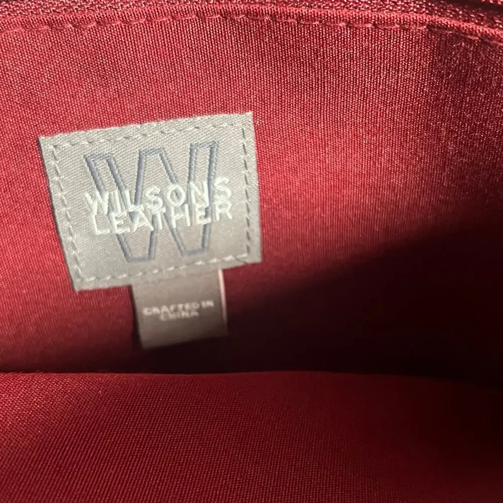 Pelle Studio Wilsons Leather Dark Red Leather Crossbody Travel Office IPad Bag